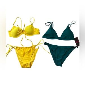 SHEKINI BIKINI BUNDLE yellow and teal green Size Small BUNDLE OF TWO